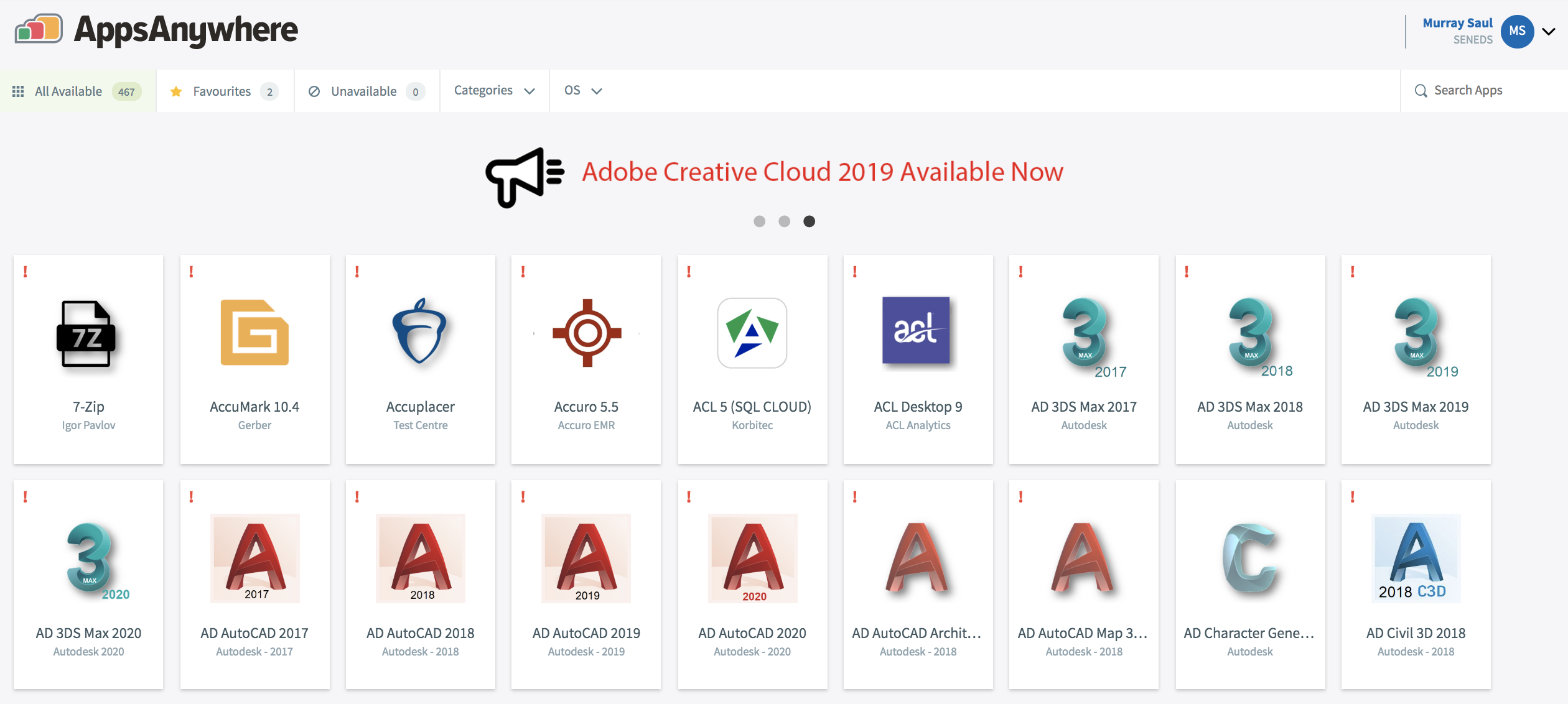 MyApps Anywhere Main Window MyApps Anywhere Main Window