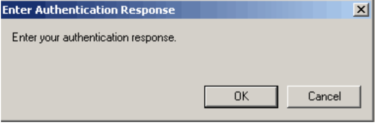 SSH Authentication Response Dialog Box Authentication Response Dialog Box